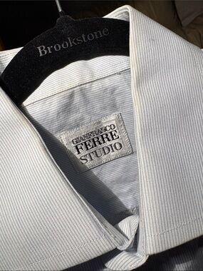 Gianfranco Ferre Light Blue Pinstripe Button-Down Shirt